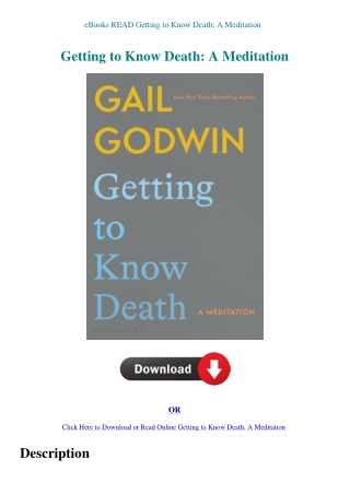 eBooks READ Getting to Know Death A Meditation