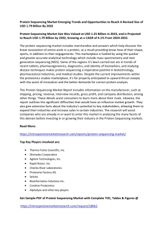 Protein Sequencing Market Overview