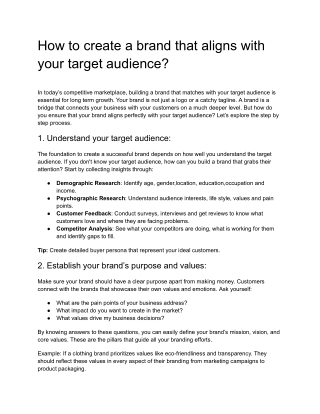 How to create a brand that aligns with your target audience