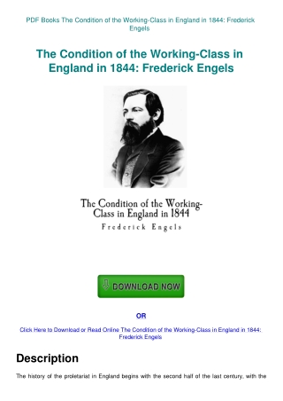 PDF Books The Condition of the Working-Class in England in 1844 Frederick Engels
