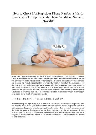 How to Check If a Suspicious Phone Number is Valid