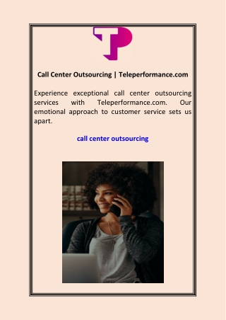 Call Center Outsourcing | Teleperformance.com