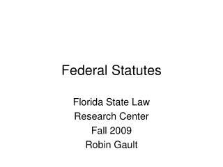 Federal Statutes