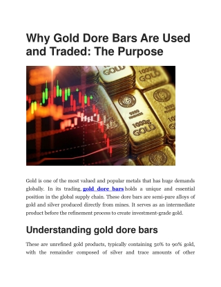 Souray Ltd - High-Quality Gold Doré Bars for Investment and Refining