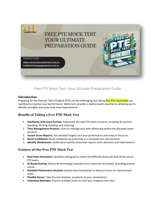 Free PTE Mock Test: Your Ultimate Preparation Guide
