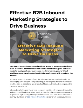 Effective B2B Inbound Marketing Strategies to Drive Business
