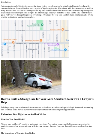 How to Build a Strong Case for Your Auto Accident Claim with a Lawyer’s Help