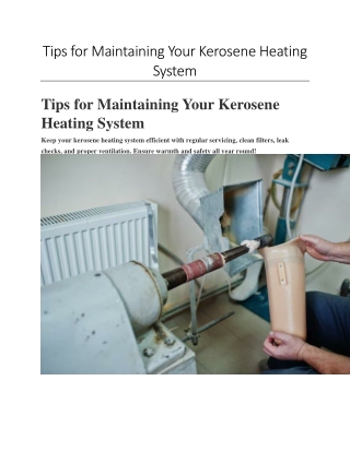 Tips for Maintaining Your Kerosene Heating System