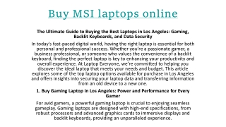 Buy MSI laptops online