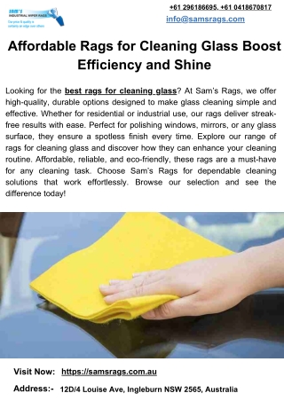 Affordable Rags for Cleaning Glass Boost Efficiency and Shine