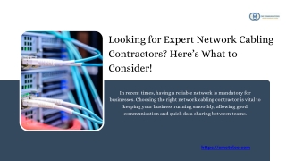 Looking for Expert Network Cabling Contractors? Here’s What to Consider!