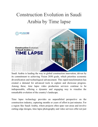 Construction Evolution in Saudi Arabia by Time lapse