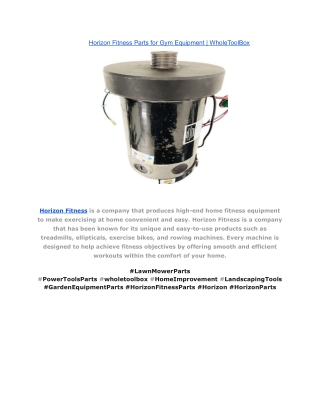 Horizon Fitness Parts for Gym Equipment _ WholeToolBox