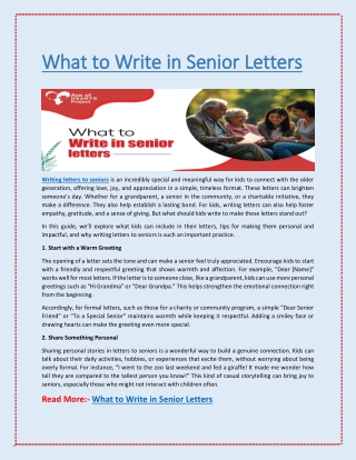 What to Write in Senior Letters