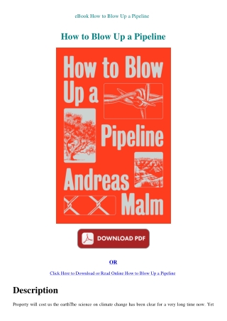 eBook How to Blow Up a Pipeline