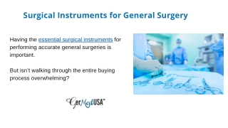 Surgical Instruments for General Surgery