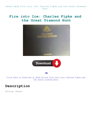 Books Read Fire into Ice Charles Fipke and the Great Diamond Hunt