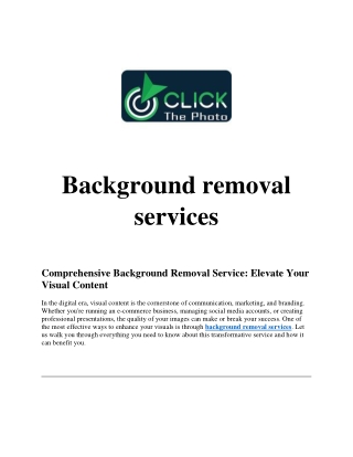 Background removal services