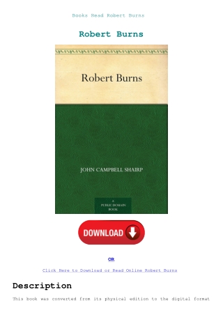 Books Read Robert Burns