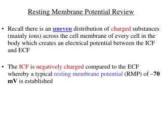 Resting Membrane Potential Review