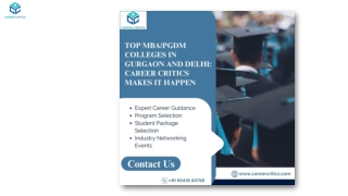 Top MBA/PGDM Colleges in Gurgaon and Delhi