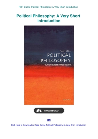 PDF Books Political Philosophy A Very Short Introduction