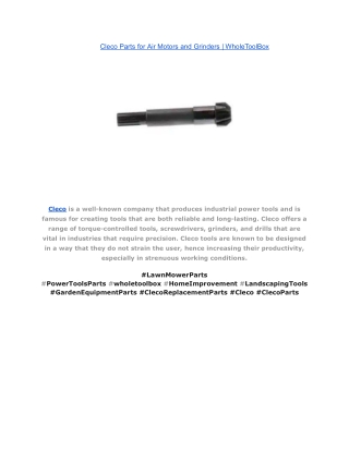 Cleco Parts for Air Motors and Grinders _ WholeToolBox