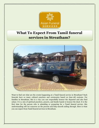 What To Expect From Tamil funeral services in Streatham