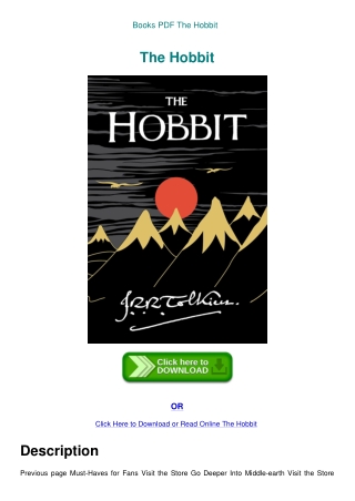 Books PDF The Hobbit