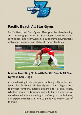 Master Tumbling Skills with Pacific Beach All Star Gyms in San Diego