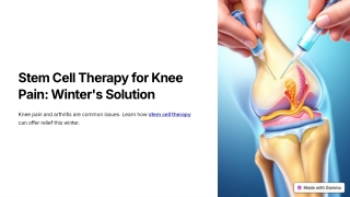 Stem Cell Therapy for Knee Pain Winter's Solution