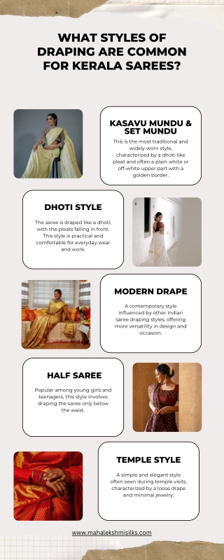 WHAT STYLES OF DRAPING ARE COMMON FOR KERALA SAREES
