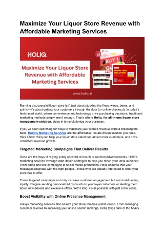 Maximize Your Liquor Store Revenue with Affordable Marketing Services
