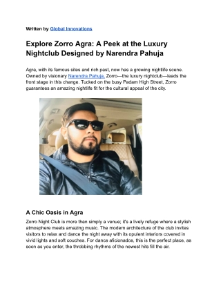 Discover Zorro Agra_ A Peep Inside the Luxury Nightclub of Narendra Pahuja