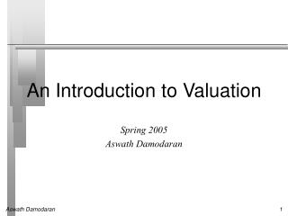 An Introduction to Valuation