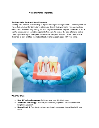 What are Dental Implants ?