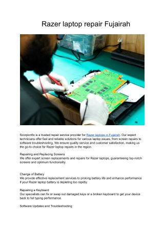 Razer laptop repair Fujairah