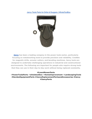 Jancy Tools Parts for Drills & Sluggers _ WholeToolBox
