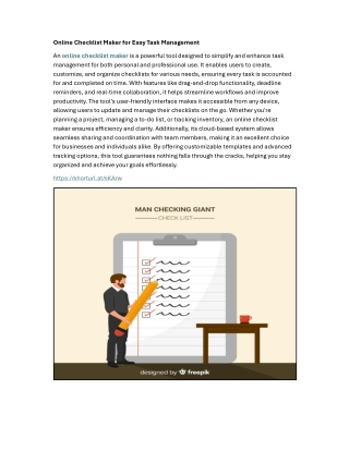 Online Checklist Maker for Easy Task Management