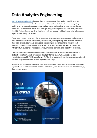 Data Analytics Engineering