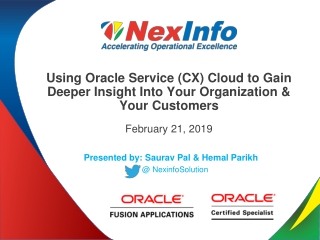 Oracle CX Cloud: Enhancing Customer Engagement – A NexInfo Webinar