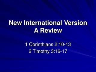 New International Version A Review