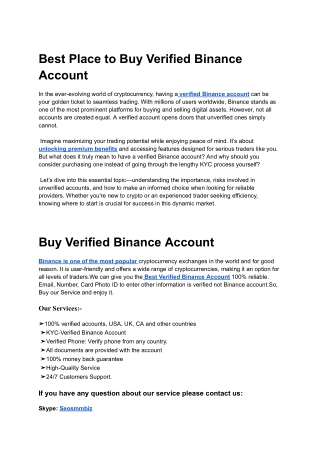 Top Tips for Buying a Verified Binance Account