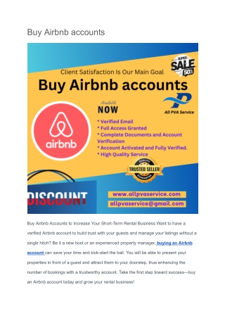 Buy Airbnb accounts