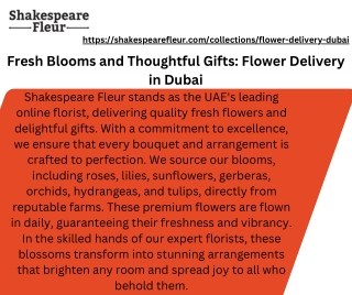 Premium Flower Delivery Dubai - Fresh & Elegant Blooms