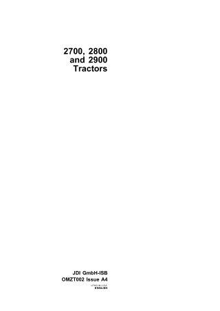 John Deere 2700 2800 and 2900 Tractors Operator’s Manual Instant Download (Publication No.OMZT002)