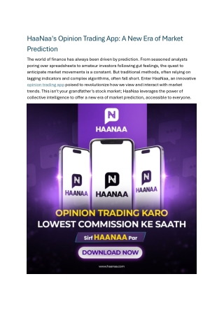 HaaNaa's Opinion Trading App A New Era of Market Prediction
