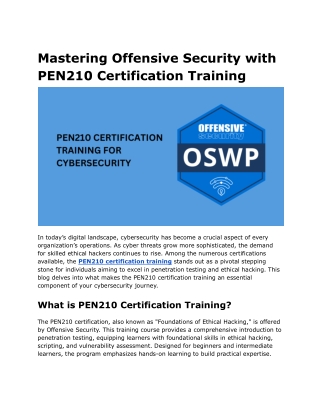 Mastering Offensive Security with PEN210 Certification Training