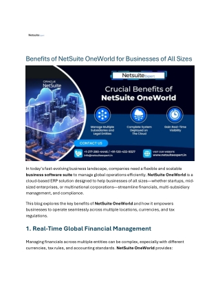 Benefits of NetSuite OneWorld for Businesses of All Sizes