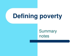 Defining poverty